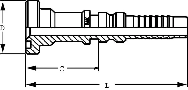 Alfagomma - SFLH2520G2 - Hydraulic Coupler 4SH-DN25 With Flange Diameter 50.8 mm