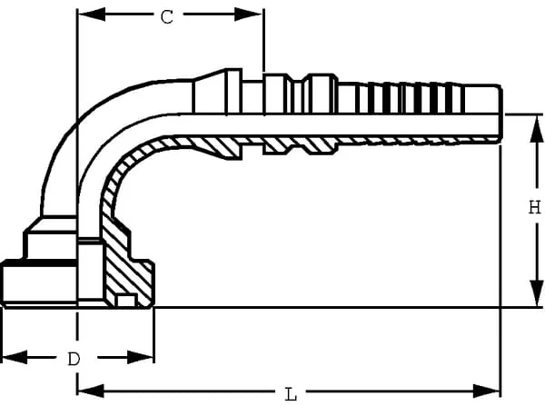 Alfagomma - SFSCH201290G2 - Hydraulic Coupler 4SH-DN20 With Flange Diameter 41.3 mm 90°