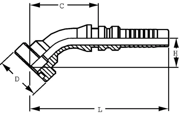 Alfagomma - SFSH2516225G2 - Hydraulic Coupling 4sh-dn25 with Flange Diameter 47.6 mm 22.5°