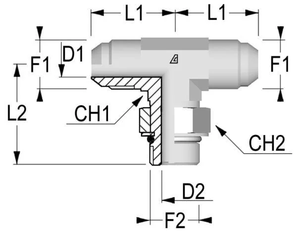 Alfagomma - TIU0808 - T-Stud 1/2 Unf x 1/2 Jic