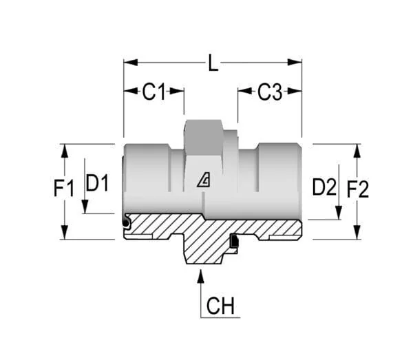 Alfagomma - VNOM1114 - Adaptor 11/16 ORFS M14