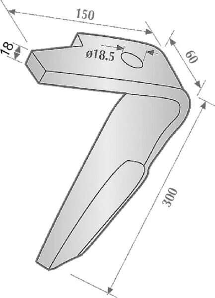 Amazone - 954427 - Tine Left 18mm Ke