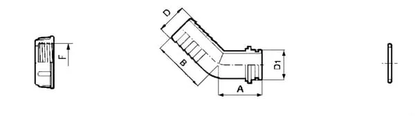 Arag - 117635 - Hose Tail 45° 35mm - 1 1/2"