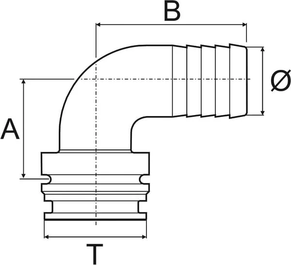 Arag - 1191520 - Hose Fitting 90° 20 mm with Male Connection T5