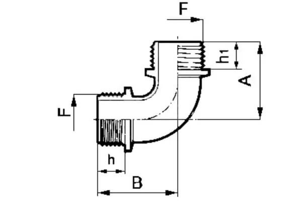 Arag - 123044 - Elbow 90° Male/Male 1"