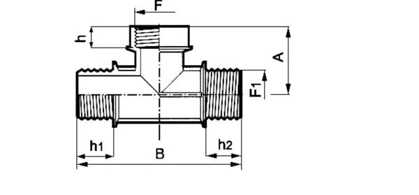 Arag - 1322090 - T-Piece Male/Female/Male 3"