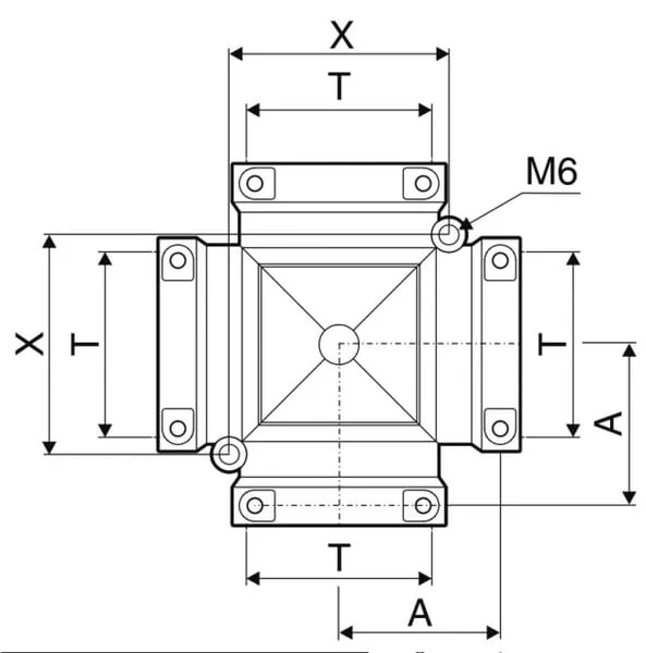 Arag - 159099 - 4-Way Fitting 90° T9F