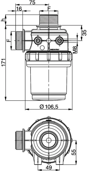 Arag - 3122053 - Arag Suction Filter 1 1/4" 60-100 l/min