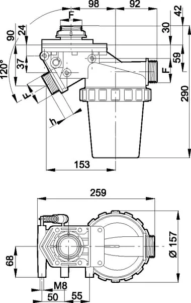 ARAG - 320103 - 3-Way Suction Filter + Valve 1"