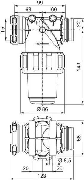 Arag - 32220M3 - Arag Pressure Filter T5 150 L/min 50 Mesh