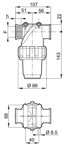 ARAG - 3244043 - PRESSURE FILTER 150-160 L, 1" IG