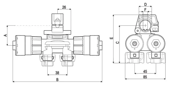 Arag - 4063F940 - Nozzle Holder 4-Way 1/2" Selejet