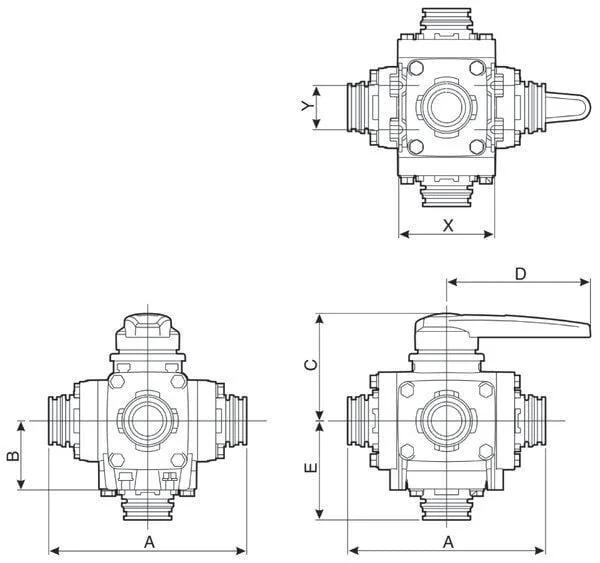 Arag - 453055S66 - Ball Valve 5-Way t6