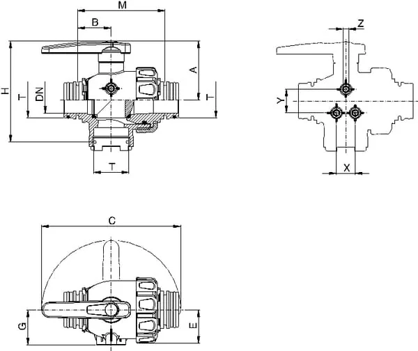 Arag - 45524436 - T6 3 Way Ball Valve