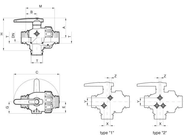 Arag - 45524445 - T5 3 Way Ball Valve