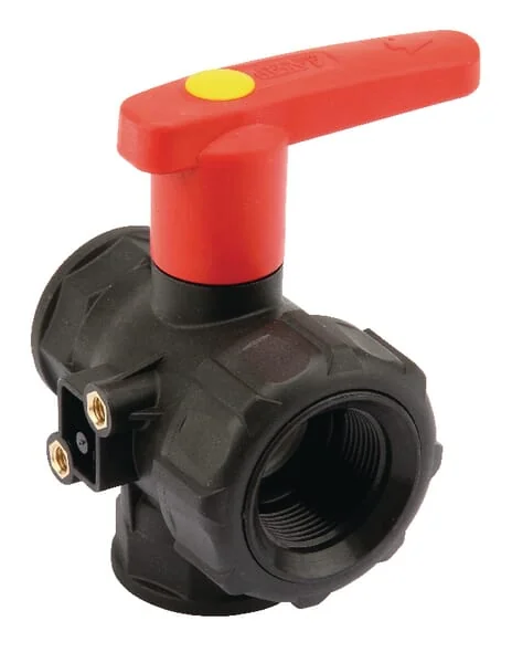 Arag - 45531115A - Ball Valve 1 1/4" Continuous, Long Handle 3-Way