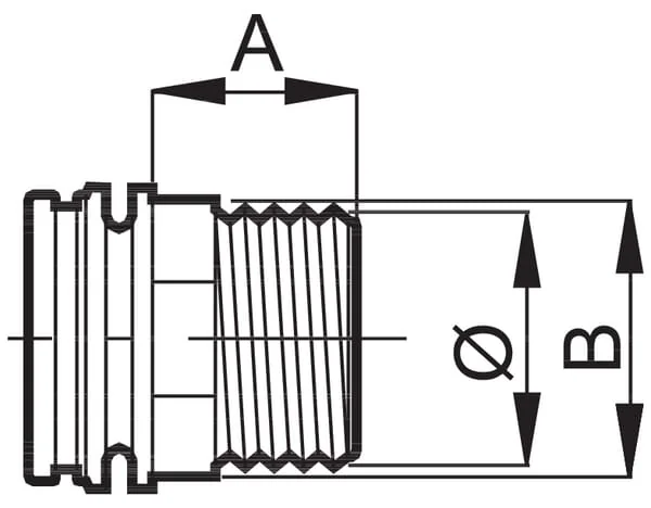 Arag - 460360 - Strt Threaded Piece 1 1/2" M