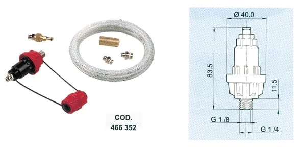 Arag - 466352 - Pressure Gauge Separator Set 1/4"
