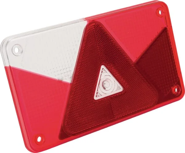 Aspöck - 188485007 - Light Lens, Red/Transparent, Rectangular Rear/Left Aspöck