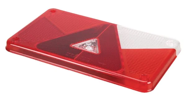 Aspöck - 188487007 - Light Lens, Red/Transparent, Rectangular Rear/Right Aspöck