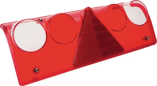 Aspöck - 188560002 - Light Lens, Red/Transparent, Rectangular LH/RH/Rear Aspöck
