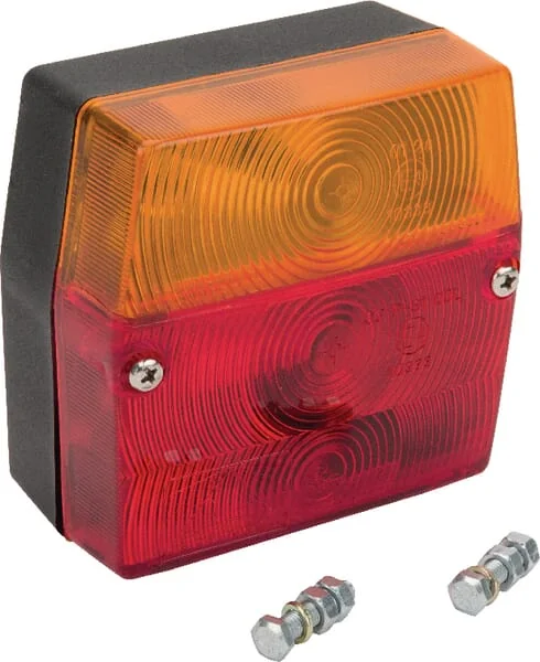Aspöck - 230200007 - Square Rear Light, 12V, Red/Amber, Screwed, Minipoint By Aspöck
