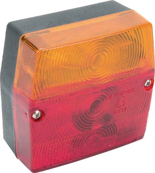 Aspöck - 230200507 - Square Rear Light, 12V, Red/Amber, Screwed, Minipoint By Aspöck