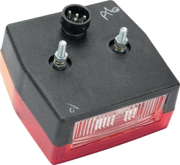 Aspöck - 230300507 - Square Rear Light, 12V, Red/Amber, Screwed, Minipoint By Aspöck