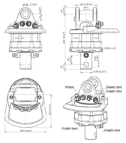 Baltrotors - GR6069 - Baltrotors Rotator 60kN Shaft 69mm Hole 30mm