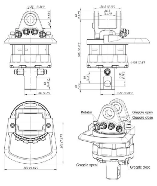 Baltrotors - GR60DB - Baltrotors Rotator 60kN Shaft 68mm Hole 30mm
