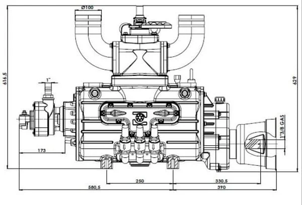 BATTIONI PAGANI - KPSB490PRA100 - Vakuumpumpe Riemenantrieb