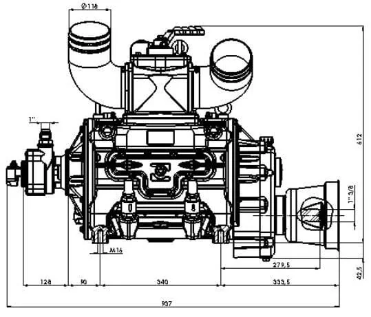 BATTIONI PAGANI - KPSB550HRA100 - Vakuumpumpe Hydraulikantrieb
