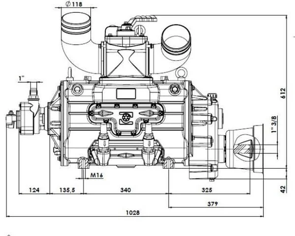 Battioni Pagani - KPSB670HRA100 - Vakuumpumpe Hydraulikantrieb 18620 l/min mit Automatischer Schmierung und Ballast