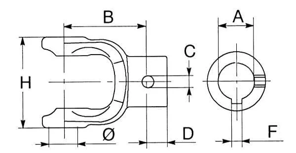 Bondioli Pavesi - 2120B6155 - Yoke, Hub, 25mm, 1/G1/S1 Bondioli & Pavesi