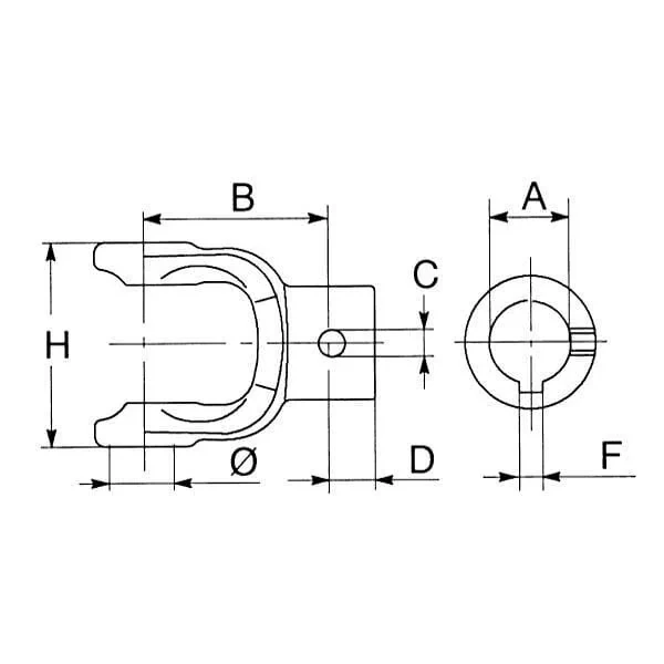 Bondioli Pavesi - 2120B6255 - Yoke, Hub, 30mm, 1/G1/S1 Bondioli & Pavesi