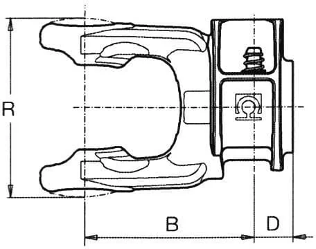 Bondioli Pavesi - 5070H3755 - Yoke, Quick Disconnect, 1-3/8"-21 Spline, 6/g7/h7 Bondioli & Pavesi