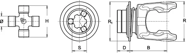 Bondioli Pavesi - 5720G0355 - Yoke, Quick Disconnect, 1-3/8"-6 Spline, S5/S6/G5/5 Bondioli & Pavesi
