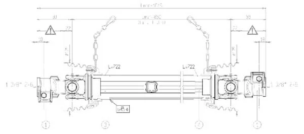 Bondioli Pavesi - CS1N086CE007007 - PTO Shaft S1 L: 860mm, Bondioli & Pavesi