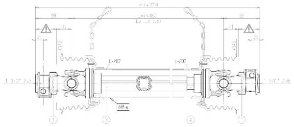 Bondioli Pavesi - CS2N086CE007007 - PTO Shaft S2 L: 860mm, Bondioli & Pavesi