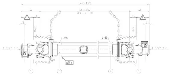 Bondioli Pavesi - CS4N086CE007007 - PTO Shaft S4 L: 860mm, Bondioli & Pavesi