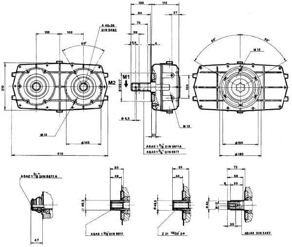 Borelli - GBU35D140 - Gearbox GBU-35-D-1-4.0 (A)