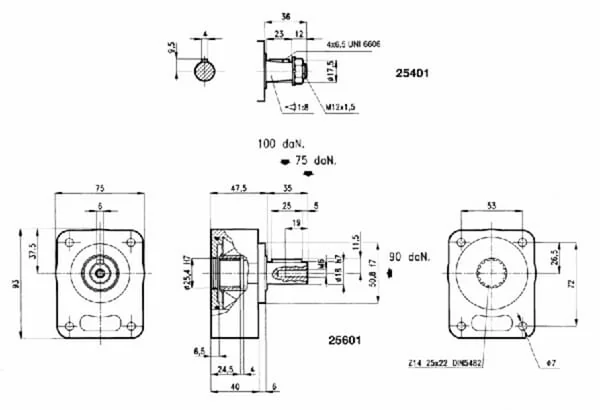 Borelli - T118 - Support Cylinder Shaft 18mm