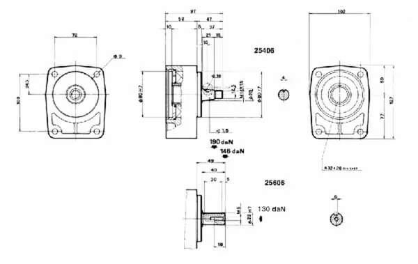 Borelli - T25 - Support Tapered Shaft 1 : 5