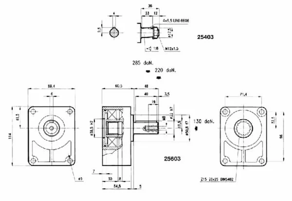 Borelli - T28S - Support Tapered Shaft 1 : 8