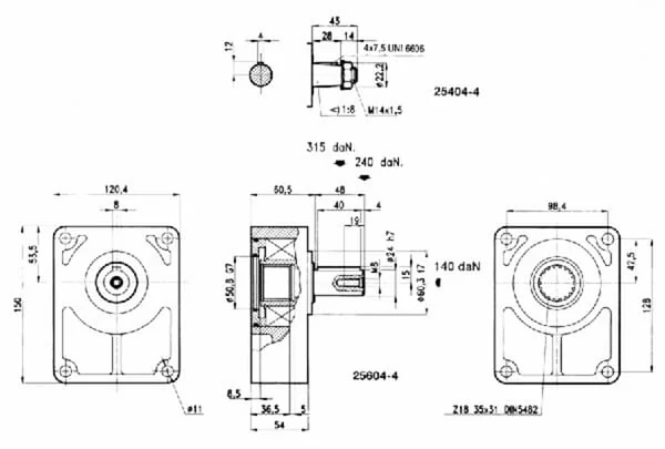 Borelli - T324 - Support Cylinder Shaft 24mm