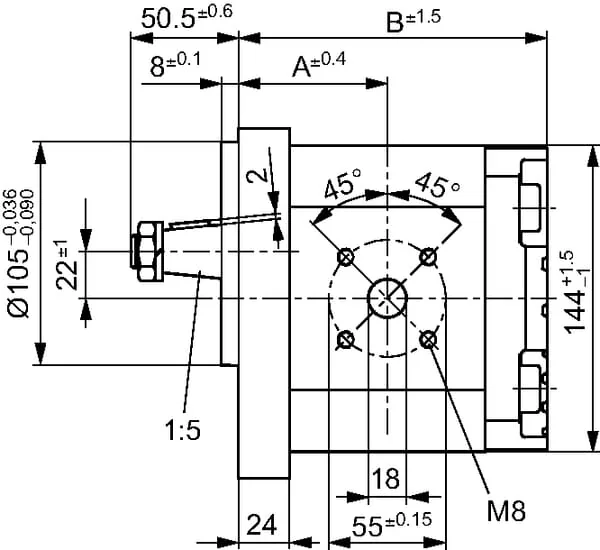 Bosch Rexroth - 0510725444 - Gear Pump Azpg-22-032Lcb20mb