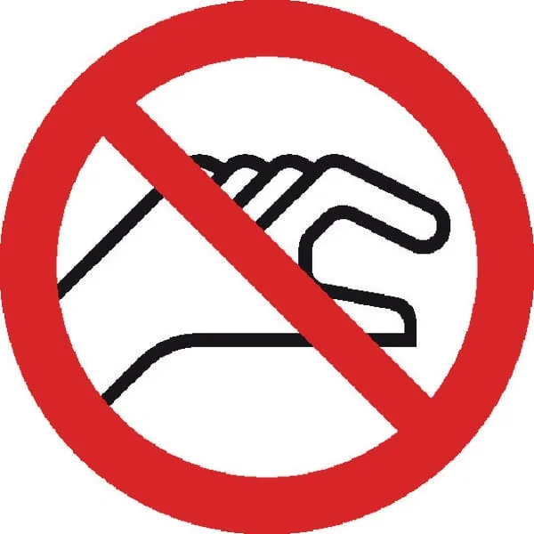Brady - WB223200 - Sticker Prohibition Sign No Touch Diameter 100mm Brady