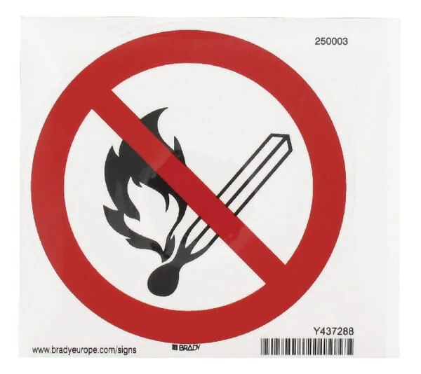 Brady - WB250003L - Sticker Prohibition Sign No Fire Diameter 100mm Brady