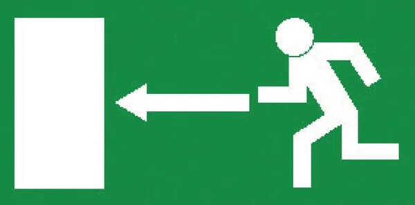 Brady - WB250424 - Sticker Safe Condition Sign Emergency Exit Left 297x148mm Brady
