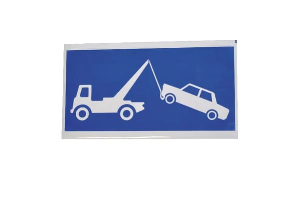 Brady - WB250486 - Sticker Mandatory Sign Towing Area 297x148mm Brady